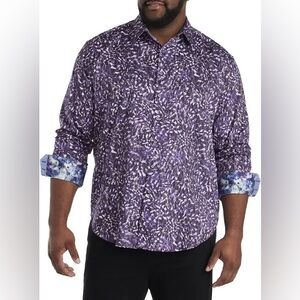 Robert Graham Barletta Long-Sleeve Button-down Sport Shirt, 2XLT